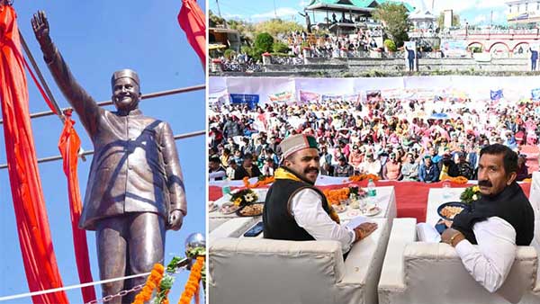 सराहन में स्थापित हुई वीरभद्र सिंह की प्रतिमा